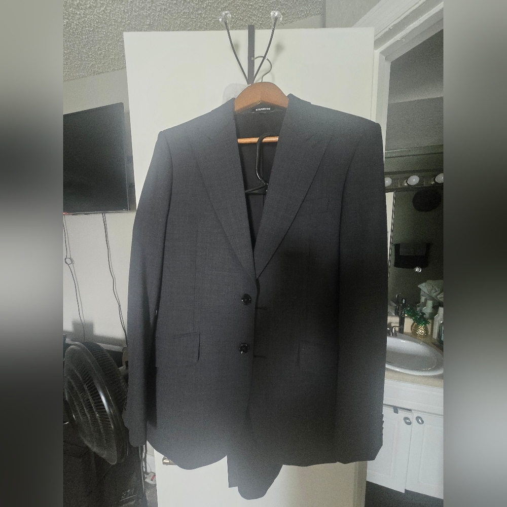 express mes dark charcoal grey suit
